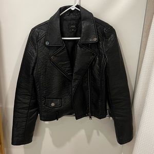 Joe’s Jeans Cropped Faux Leather Biker Jacket